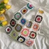Elena Handbags Crochet Granny Square Patchwork Shoulder Bag
