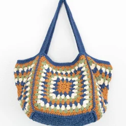 Elena Handbags Crochet Granny Square Shoulder Bag