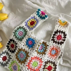 Elena Handbags Crochet Granny Square Patchwork Shoulder Bag