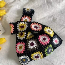 Elena Handbags Crochet Granny Square Patchwork Shoulder Bag