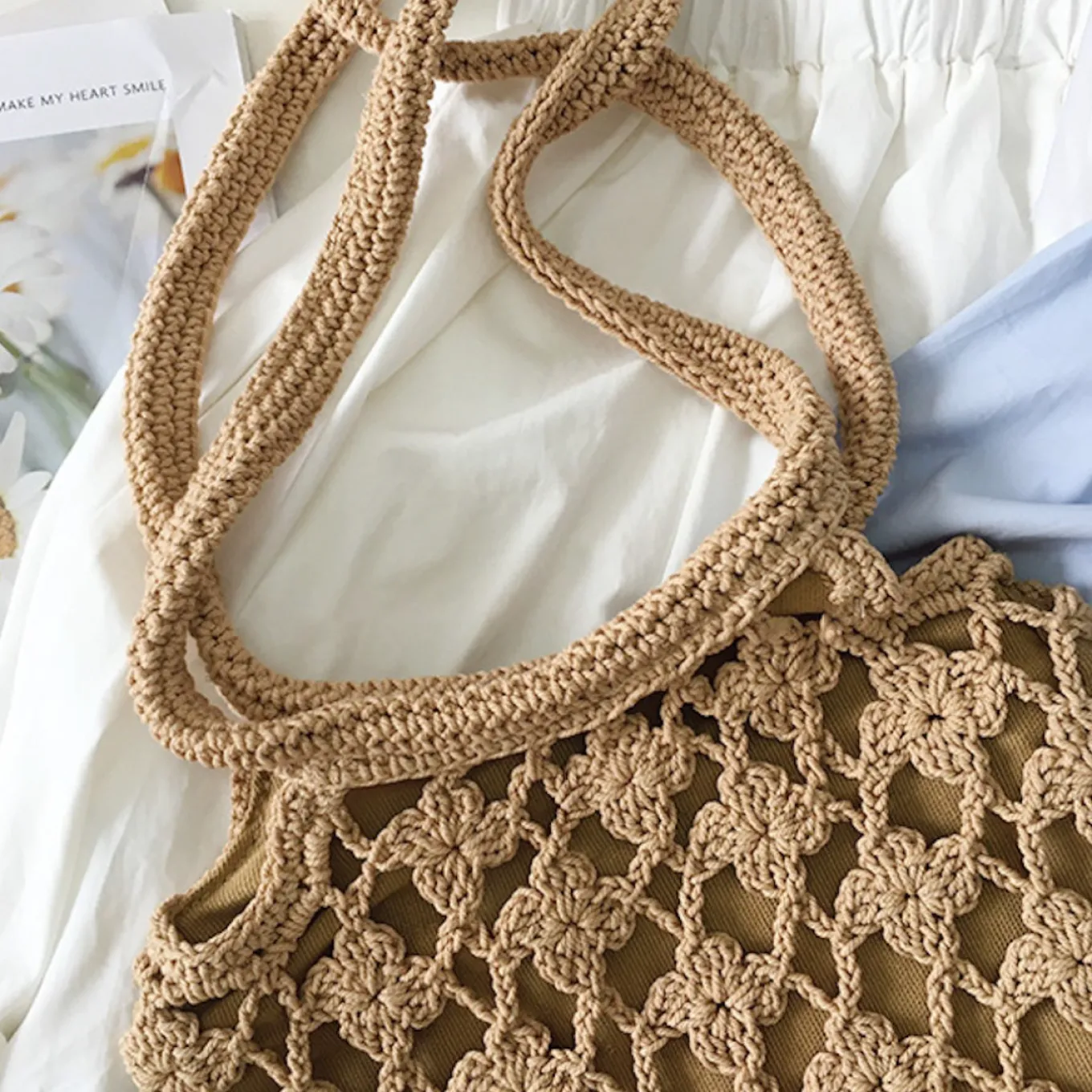 Elena Handbags Crochet Shoulder Bag