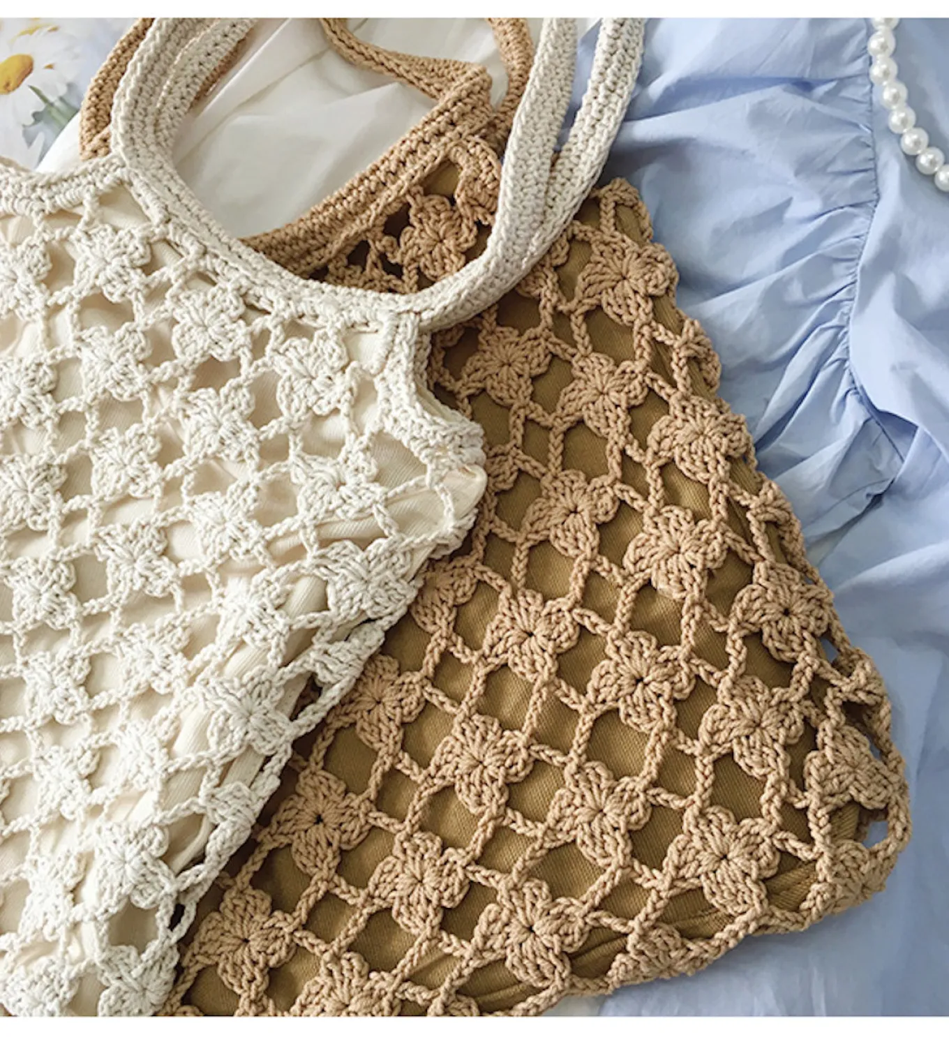 Elena Handbags Crochet Shoulder Bag