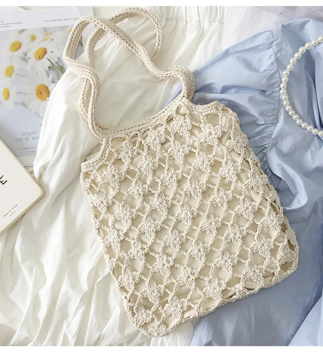 Elena Handbags Crochet Shoulder Bag
