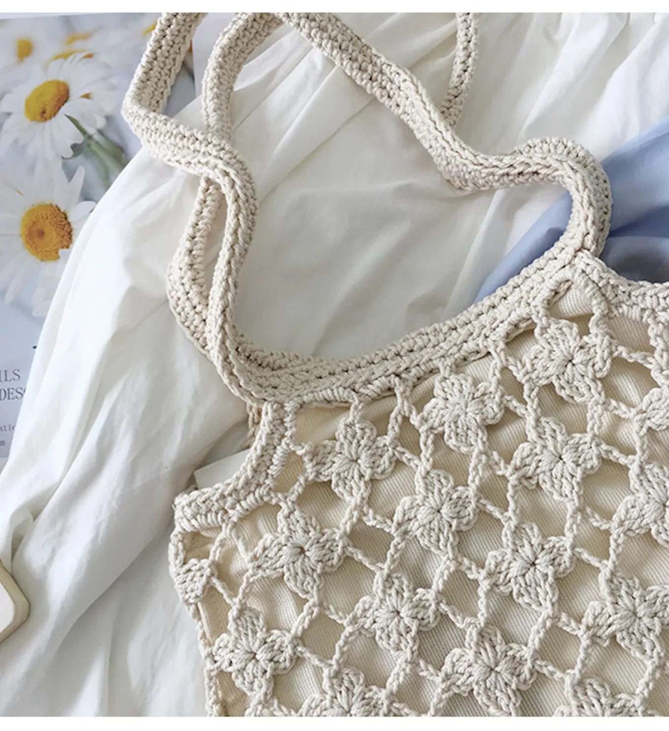 Elena Handbags Crochet Shoulder Bag