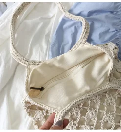 Elena Handbags Crochet Shoulder Bag