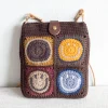 Elena Handbags Crochet Smiley Face Shoulder Bag