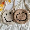 Elena Handbags Crochet Smiley Face Round Bag