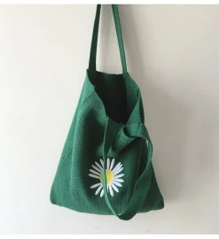 Elena Handbags Daisy Knit Shoulder Bag