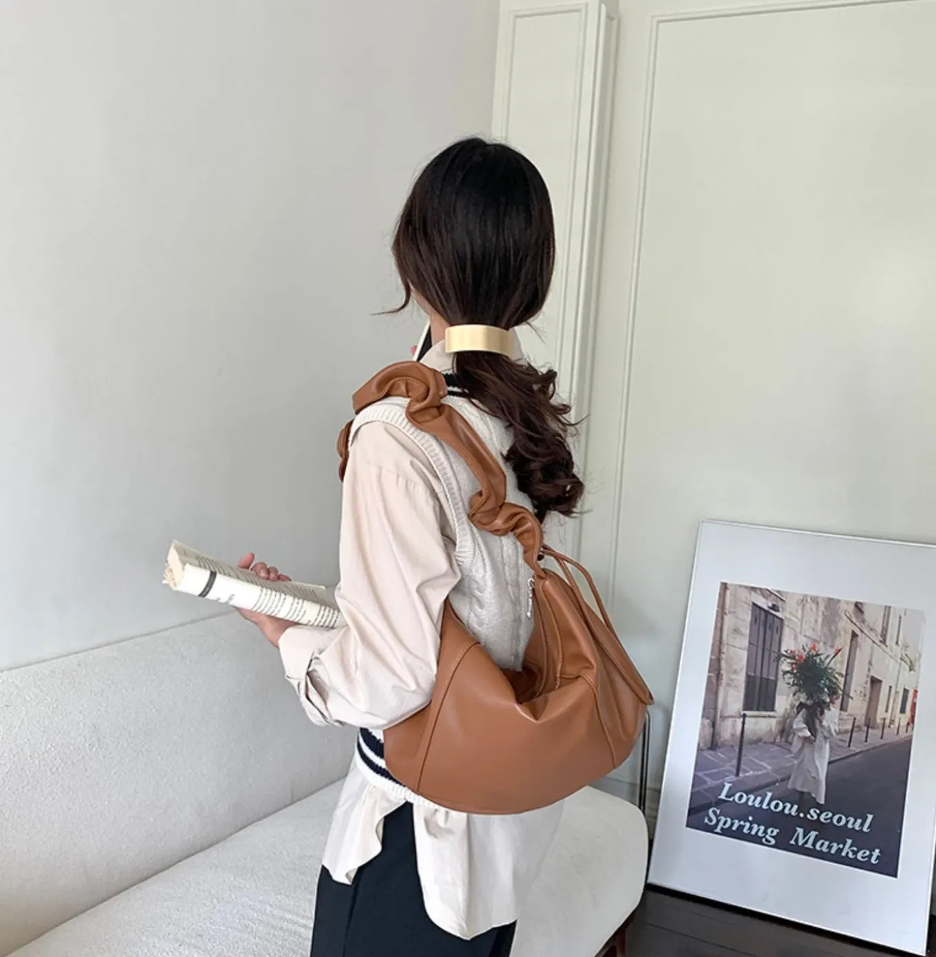 Elena Handbags Dumpling Retro Hobo Shoulder Bag