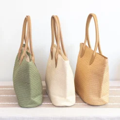 Elena Handbags Elegant Straw Woven Summer Tote