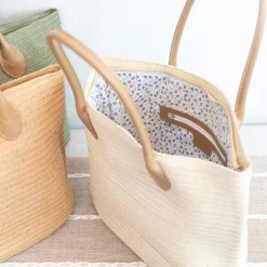 Elena Handbags Elegant Straw Woven Summer Tote