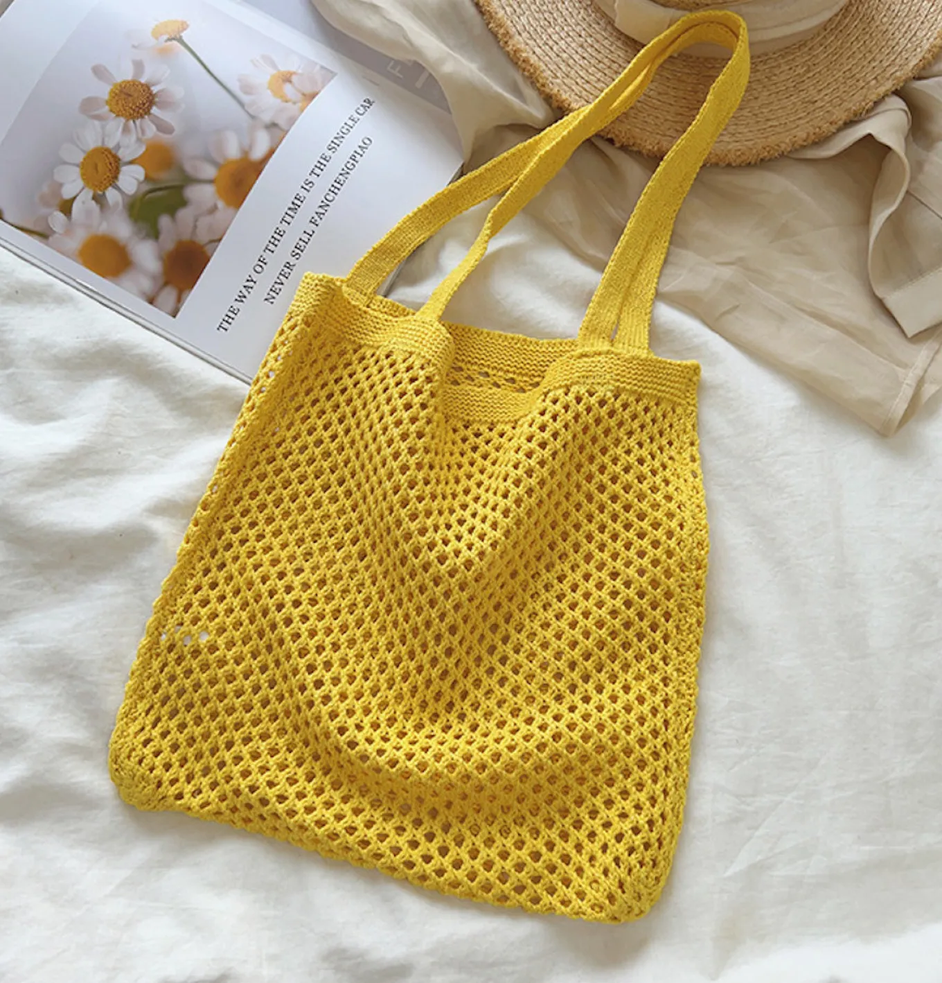 Elena Handbags Everyday Cotton Knit Shoulder Bag