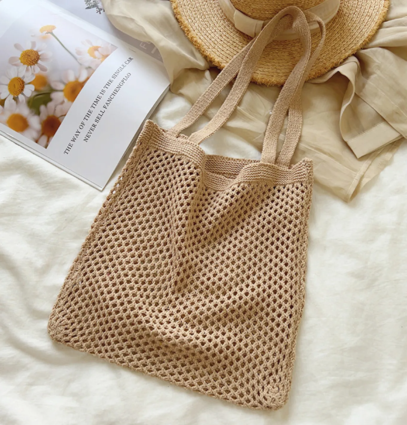 Elena Handbags Everyday Cotton Knit Shoulder Bag