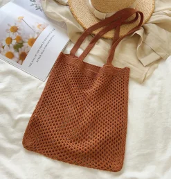 Elena Handbags Everyday Cotton Knit Shoulder Bag