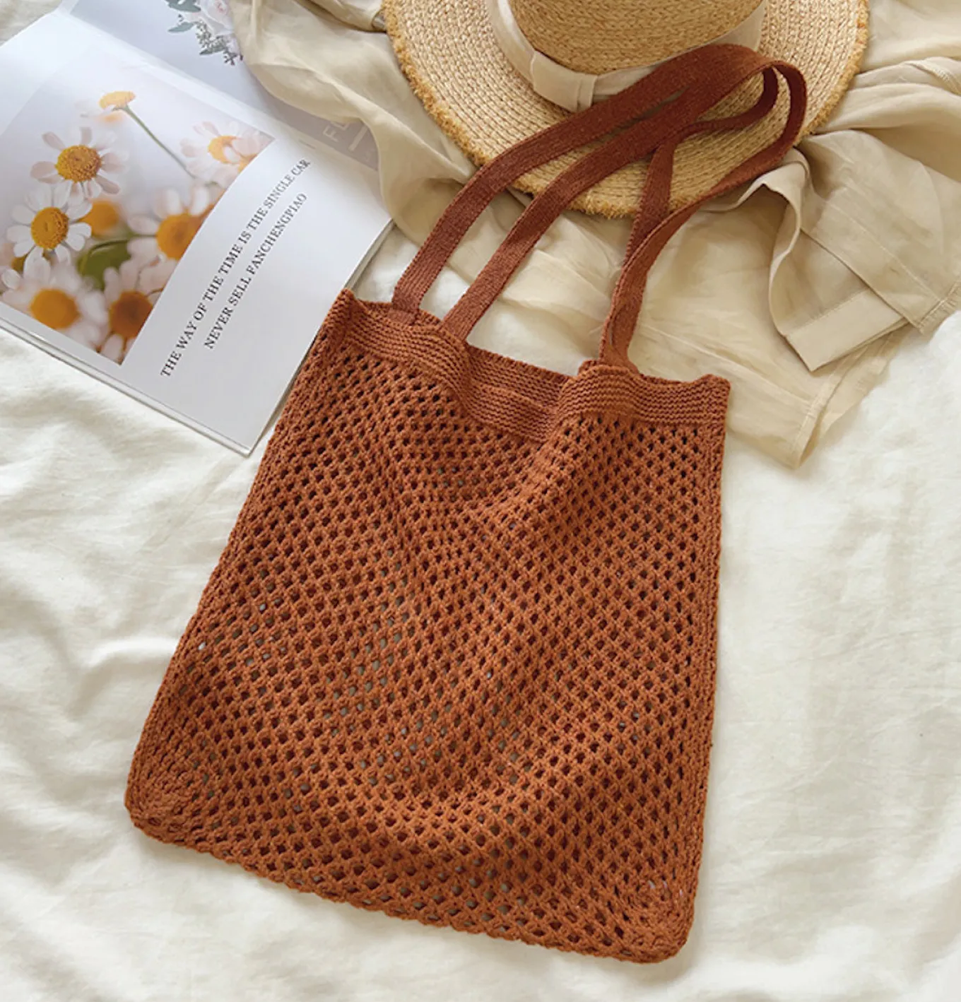 Elena Handbags Everyday Cotton Knit Shoulder Bag
