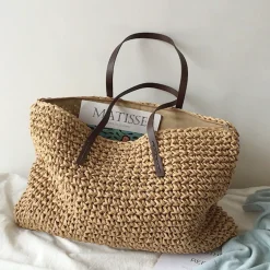 Elena Handbags Everyday Large Straw Woven Summer Bag