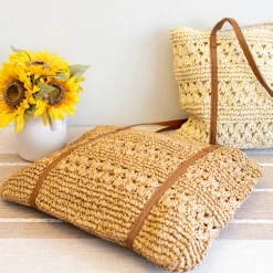 Elena Handbags Everyday Large Straw Woven Summer Bag