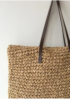 Elena Handbags Everyday Large Straw Woven Summer Bag