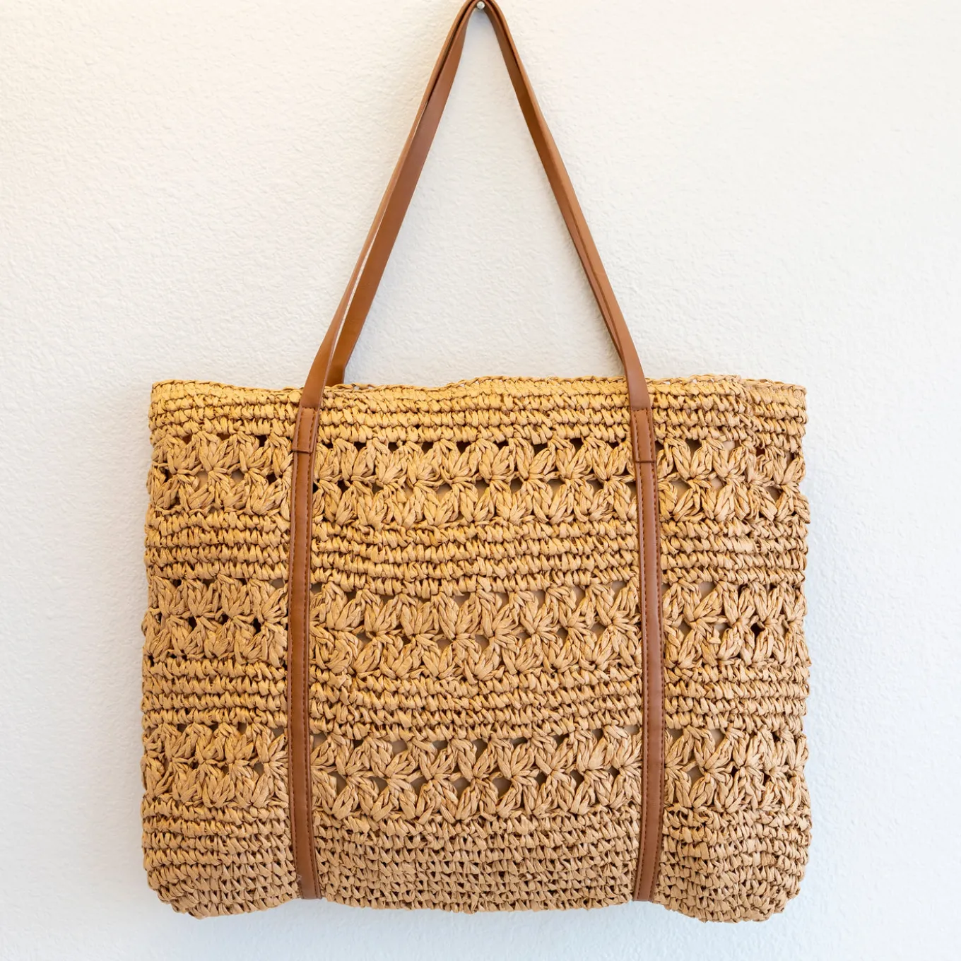 Elena Handbags Everyday Large Straw Woven Summer Bag
