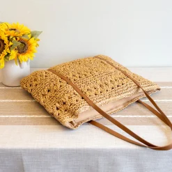 Elena Handbags Everyday Large Straw Woven Summer Bag