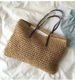 Elena Handbags Everyday Large Straw Woven Summer Bag