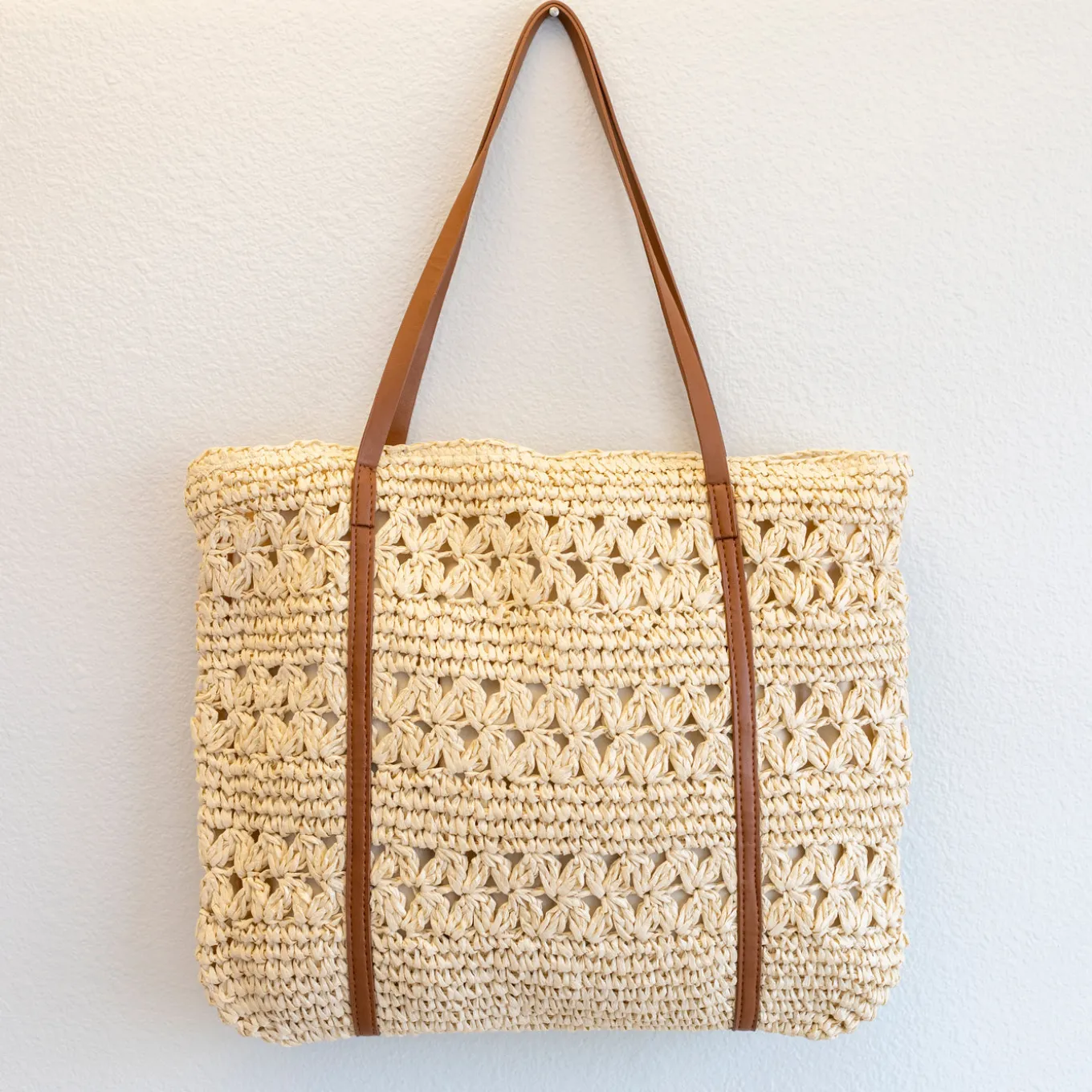 Elena Handbags Everyday Large Straw Woven Summer Bag