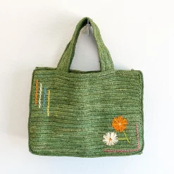 Elena Handbags Everyday Small Raffia Straw Handbag