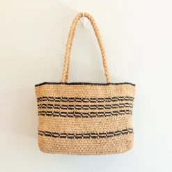 Elena Handbags Everyday Small Raffia Straw Handbag