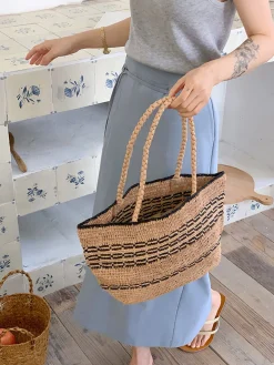 Elena Handbags Everyday Small Raffia Straw Handbag