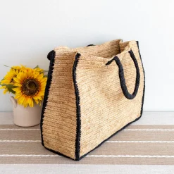 Elena Handbags Extra Large Soft Raffia Woven Summer Straw Tote