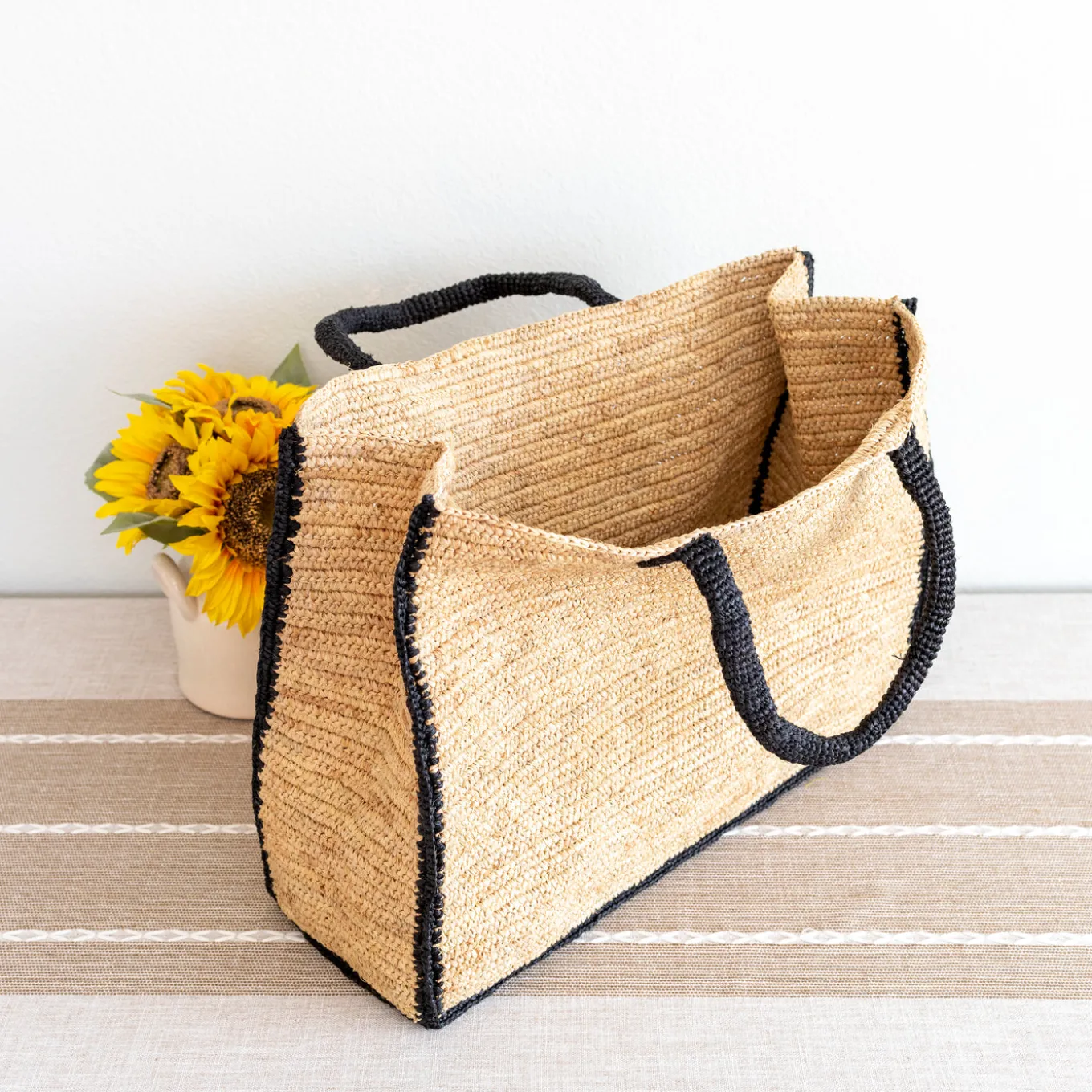 Elena Handbags Extra Large Soft Raffia Woven Summer Straw Tote