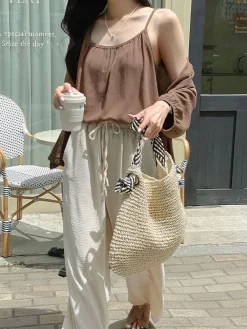 Elena Handbags Fashion Straw Shoulder Bag