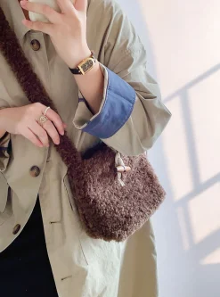 Elena Handbags Faux Furry Crossbody Bag