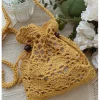 Elena Handbags Floral Cotton Knitted Shoulder Drawstring Bag with Tassel