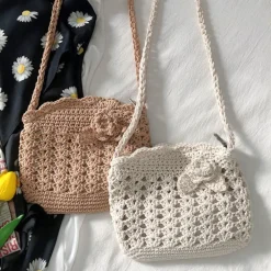Elena Handbags Floral Crochet Mini Purse