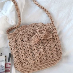 Elena Handbags Floral Crochet Mini Purse
