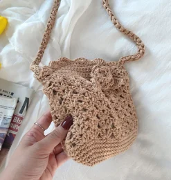Elena Handbags Floral Crochet Mini Purse