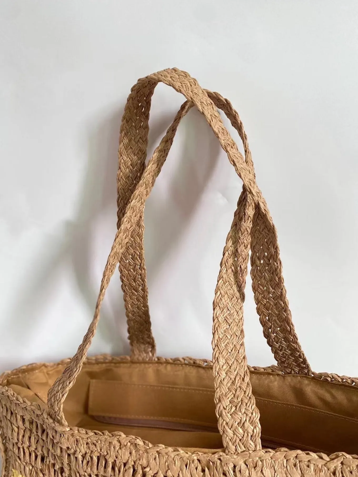 Elena Handbags Granny Patch Large Straw Summer Tote
