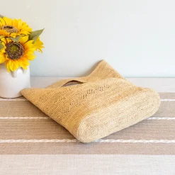 Elena Handbags Hand Woven Fashion Raffia Beach Bag
