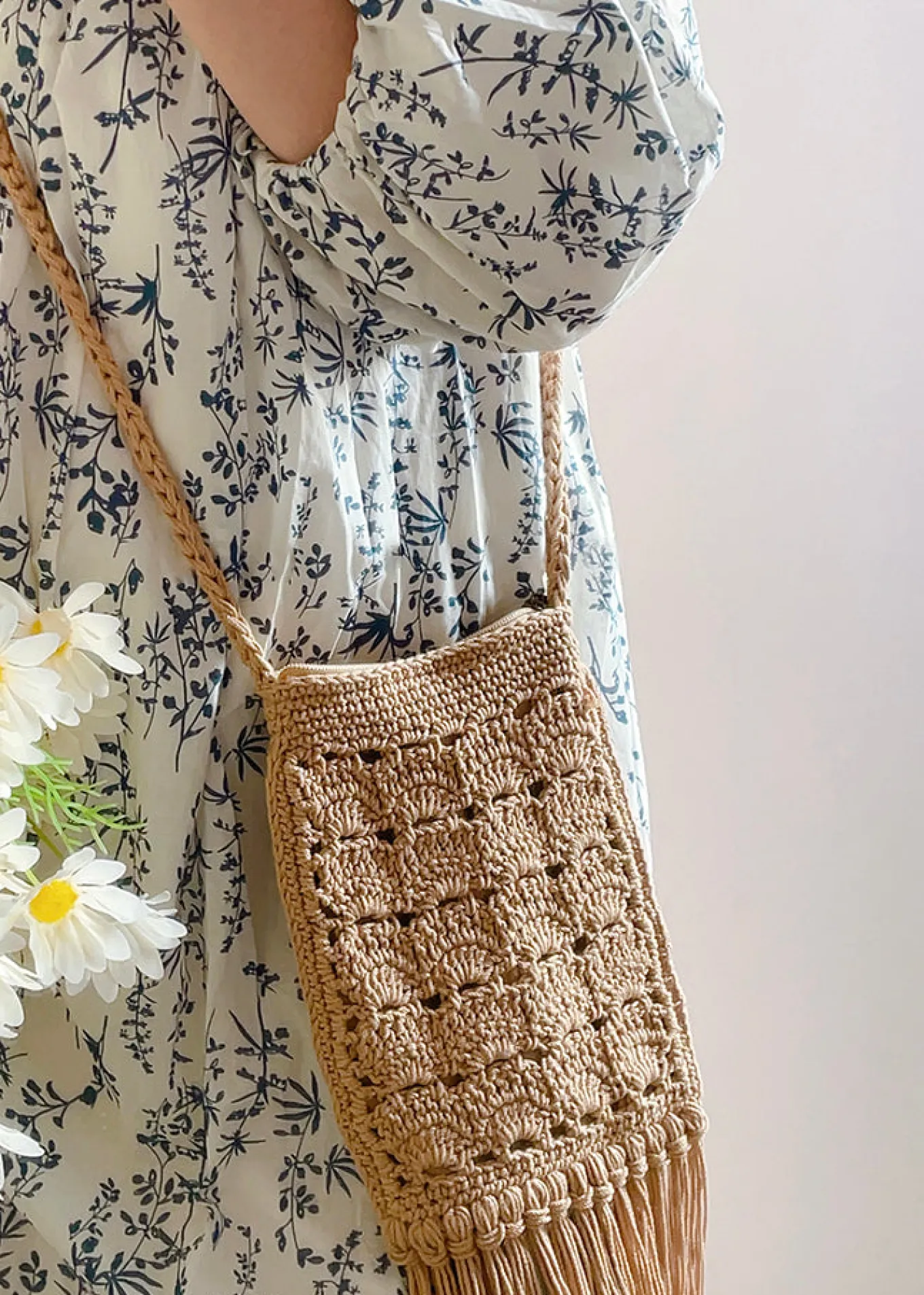 Elena Handbags Handmade Bohemian Tassel Beach Small Bag