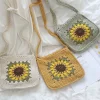 Elena Handbags Handmade Crochet Sunflower Purse
