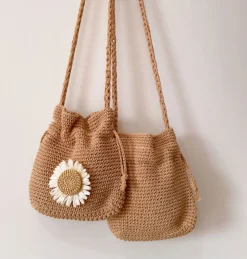 Elena Handbags Handmade Crochet Flower Purse