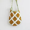 Elena Handbags Handmade Crochet Floral Patch Knit Shoulder Bag