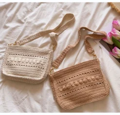 Elena Handbags Handmade Crochet Messenger Bag
