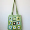 Elena Handbags Handmade Crochet Granny Square Patch Shoulder Bag