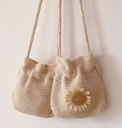 Elena Handbags Handmade Crochet Flower Purse