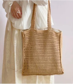 Elena Handbags Handmade Crochet Large Fishnet Tote