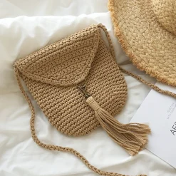 Elena Handbags Handmade Crochet Mini Purse with Tassel