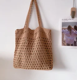 Elena Handbags Handmade Crochet Retro Style Tote Bag