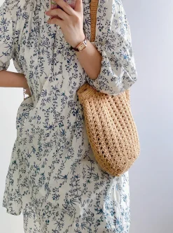 Elena Handbags Handmade Crochet Retro Style Tote Bag